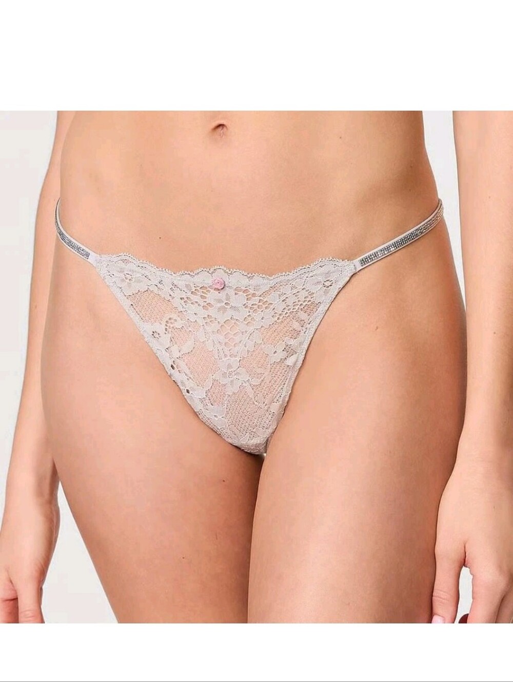 Victoria's Secret Dream Angels Sexy Twinkle Strap Lace V-string Panty LARGE
